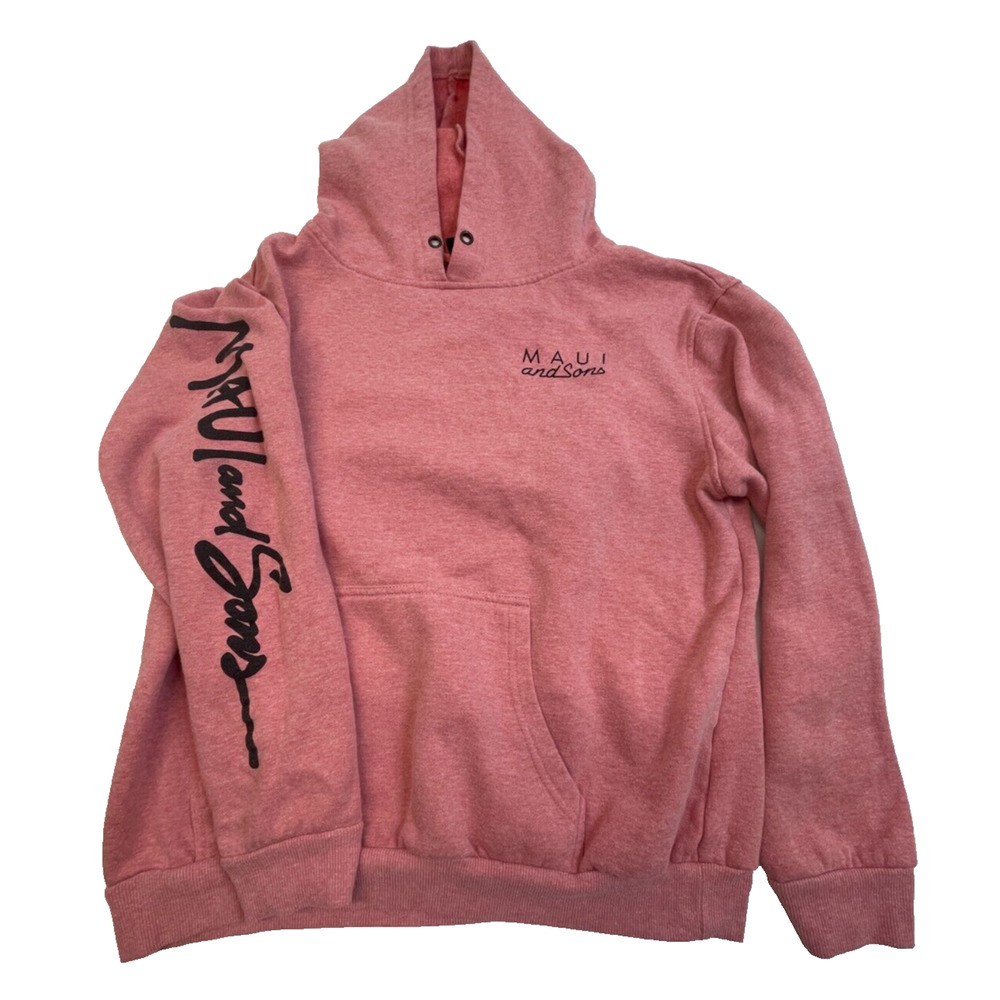 Maui and Sons hoodie size large cotton polyester red missing hood string